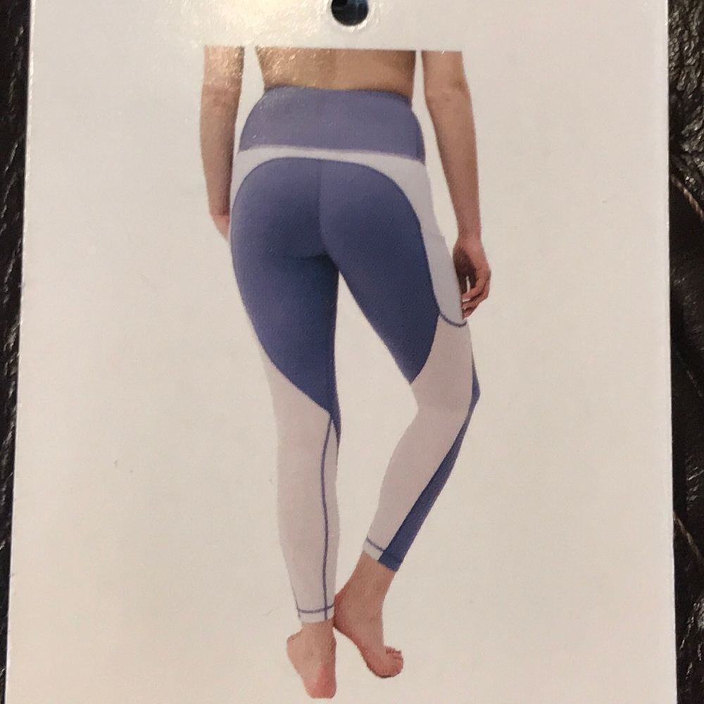 Active Life Color Blocked with white mesh leggings